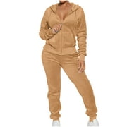 Yuzhih Velour Tracksuit Womens 2 Pieces Loungewear Joggers Outfits Sweatsuits Set Soft Sports Sweat Suits Pants Womens Clothes