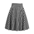thumbnail image 1 of Besolor Vintage Skirt for Women Stripes High Waisted Bow Tie Flare A-Line Party Prom Knee Length Skirts, 1 of 6