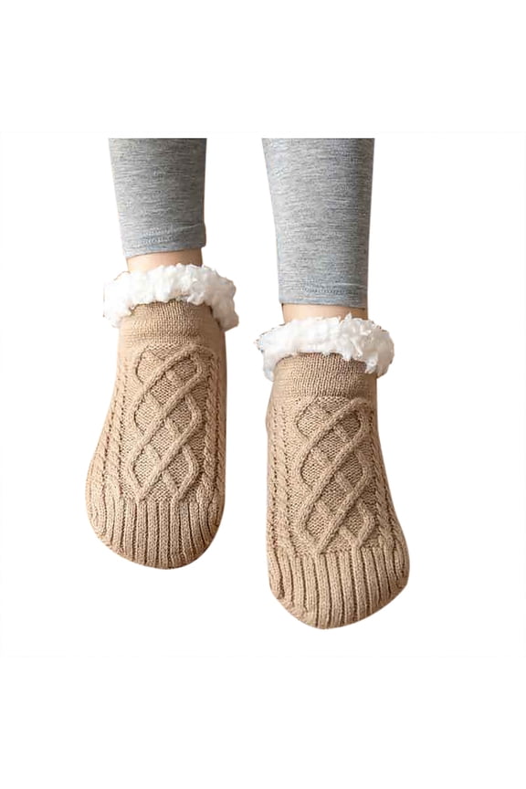 Warm Slipper Socks for Women Men Indoor Soft Cozy Thick Fleece Lined Socks Fuzzy Thermal House Slippers