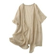 thumbnail image 1 of Besolor Women Summer Fall Trendy Long Cardigan 3/4 Sleeves Open Front Lightweight Cardigan with Pockets, 1 of 3