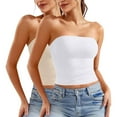 thumbnail image 1 of Besolor Womens Summer Tube Tops Strapless Backless Basic Going out Crop Tops Girls Sleeveless Bandeau Clothes 2 Pack, 1 of 8