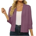 thumbnail image 1 of Besolor Women's 3/4 Sleeve Cropped Knitted Cardigan Sweaters Open Front Shrugs Cardigans Casual Lightweight Tops, 1 of 6