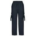 thumbnail image 1 of Besolor Women's Cargo Pants Casual Baggy Straight Leg Pants High Waist Drawstring Plus Size Trouser Streetwear with Pockets, 1 of 4