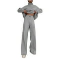 thumbnail image 1 of Besolor Women's Casual 2 Piece Outfits Sweater Sets Knit Turtleneck Long Sleeve Pullover Tops Wide Leg Pants Lounge Sets, 1 of 5