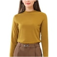thumbnail image 1 of Besolor Women's Crew Neck Long Sleeve Pullover Undershirt Casual Comfy Basic Tee Ladies Solid Color Layering Tops, 1 of 6