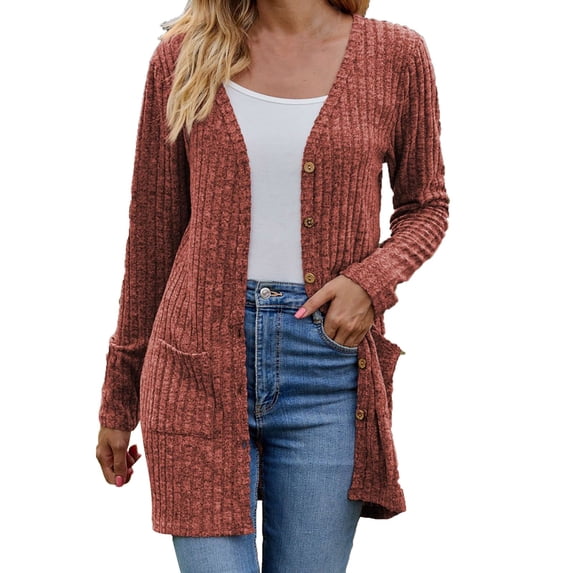 Besolor Women's Fall Sweater Cardigans Lightweight Knit Long Sleeve Button down Open Front Coat with Pockets