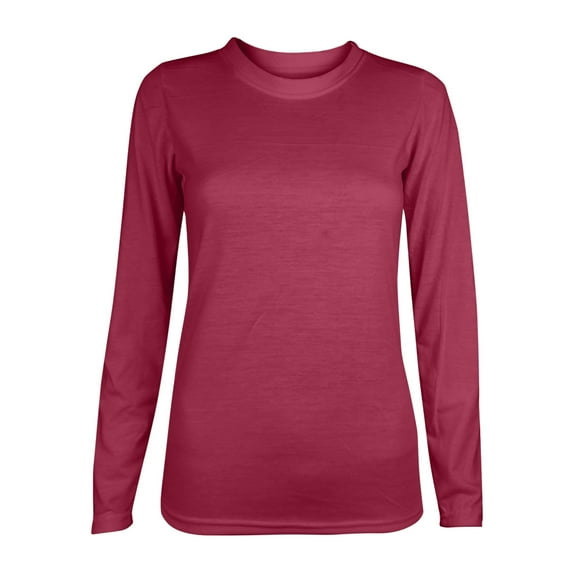 Besolor Women's Fall Tunic Tops Round Neck Long Sleeve Basic Blouse Solid Color Casual Loose Comfy Ladies Tee Shirts