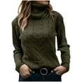thumbnail image 1 of Besolor Women's Fall Winter Turtleneck Sweaters Long Sleeve Cable Knit Sweater Casual Soft Pullover Jumper Tops, 1 of 2