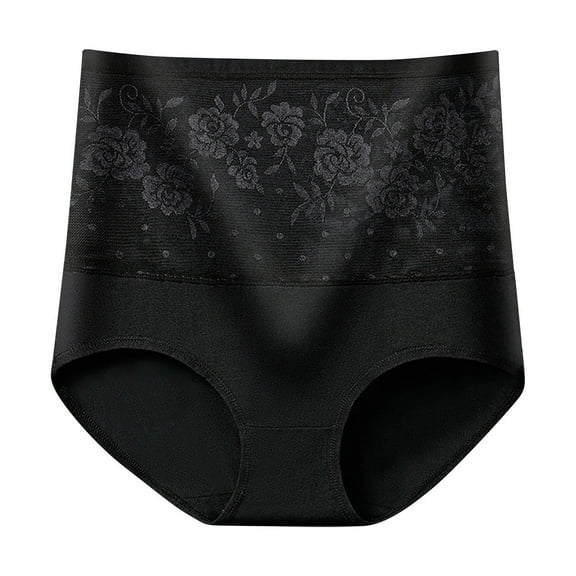 Besolor Women's Floral Lace Seamless Underwear High Waist Stretch No Show Panties Ladies Soft Breathable Hipster Briefs