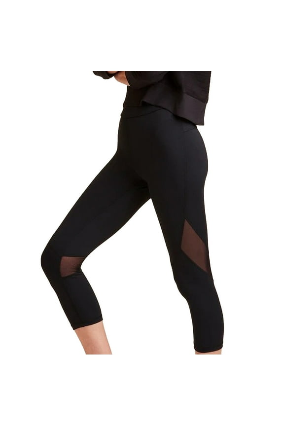 Women's High Waisted Mesh Yoga Leggings Stretch Non See-Throughs Workout Fitness Running Capri Pants