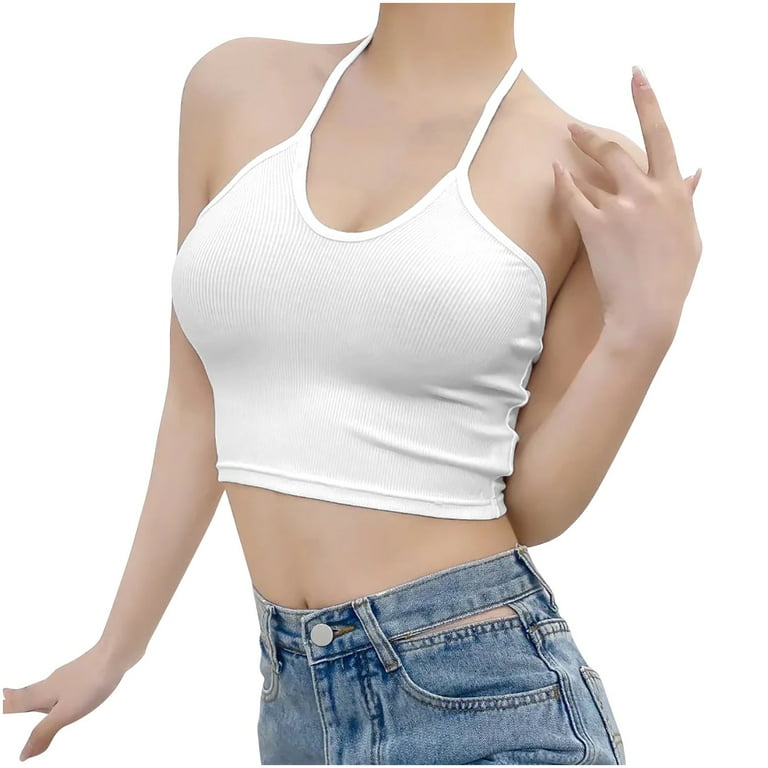 White Ribbed Lace Up Crop Tank Top White Ribbed Lace Up Crop Tank Top