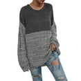 thumbnail image 1 of Besolor Women's Oversized Sweater Fall Winter Color Block Long Sleeve Casual Loose Knitted Trendy Pullover Tops, 1 of 8