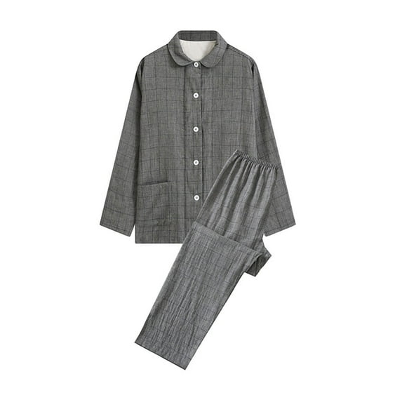 Besolor Women's Pajamas 2 Piece Outfits Casual Long Sleeve Lapel Button down Shirts and Pants Lounge Sets Sleepwear Pjs