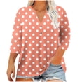 thumbnail image 1 of Besolor Women's Plus Size 3/4 Sleeve Tops Polka Dots V Neck Tunic Shirts Casual Loose Going out Dressy Blouses, 1 of 5