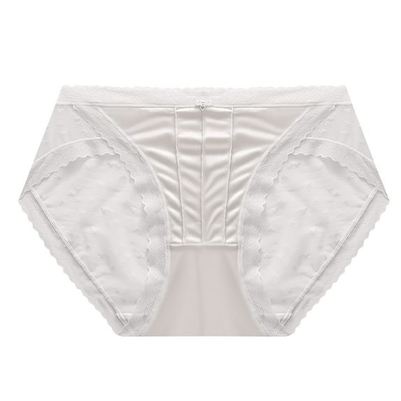 Besolor Women's Satin Lace Seamless Underwear Mid Rise No Show Panties Stretchy Soft Breathable Hipster Briefs