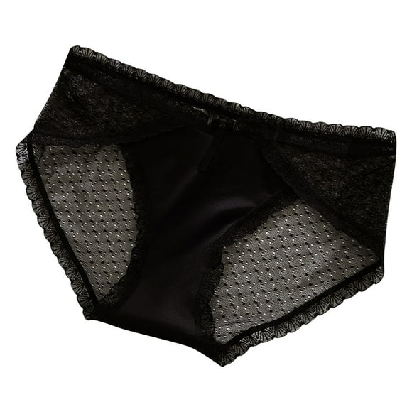 Besolor Women's Satin Seamless Underwear Lace Low Waist No Show Panties Ladies Stretchy Breathable Hipster Briefs