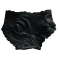 thumbnail image 1 of Besolor Women's Satin Seamless Underwear Lace Trim Mid Waist No Show Panties Stretchy Soft Breathable Hipster Briefs, 1 of 4