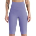 thumbnail image 1 of Besolor Women's Seamless Biker Shorts High Waisted Stretchy Knee Length Leggings Athletic Workout Yoga Gym Shorts, 1 of 7