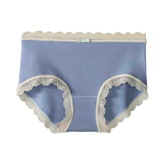 Besolor Women's Seamless Cotton Underwear Lace Mid Waist Stretch No Show Panties Soft Girls Breathable Hipster Briefs