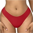 thumbnail image 1 of Besolor Women's Seamless Thongs Underwear Stretchy Low Rise No Show Panties Ladies Soft Breathable Briefs Underpants, 1 of 5