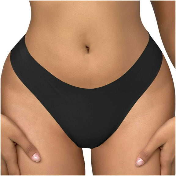 Besolor Women's Seamless Thongs Underwear Stretchy Low Rise No Show Panties Ladies Soft Breathable Briefs Underpants