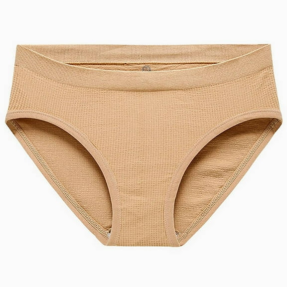 Besolor Women's Seamless Underwear Mid Waisted Stretch No Show Panties Soft Breathable Ladies Briefs