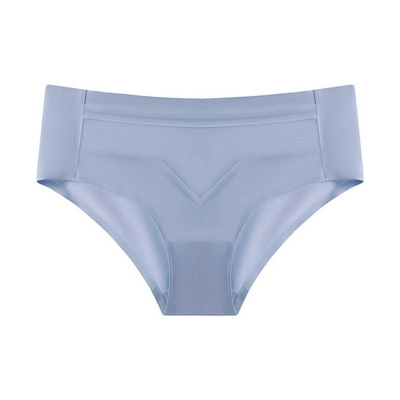 Besolor Women's Silk Seamless Underwear Mesh Mid Waist No Show Panties Ladies Soft Breathable Hipster Briefs
