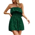thumbnail image 1 of Besolor Women's Strapless Tube Shorts Romper Sleeveless off Shoulder High Waisted Summer Jumpsuit with Pockets, 1 of 3
