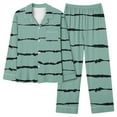 thumbnail image 1 of Besolor Women's Striped Pajamas Long Sleeve Button down Shirts and Pants Sets 2 Piece Outfits Sleepwear Plus Size Pjs Green, 1 of 2