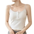 thumbnail image 1 of Besolor Women's Summer Camisole Lace Trim Button Spaghetti Strap Cami Tops Casual Slim Fitted Basic Tees Undershirt, 1 of 4