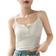thumbnail image 1 of Besolor Women's Summer Camisole Lace Trim Button Spaghetti Strap Cami Tops Casual Slim Fitted Basic Tees Undershirt, 1 of 4