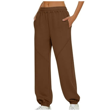 Besolor Women's Sweatpants Cinched Bottom Casual Baggy Solid Color Jogger Pants High Waist Workout Running Trousers