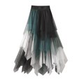 thumbnail image 1 of Besolor Women's Tulle Skirt Formal Elastic High Wiasted Mesh Asymmetrical A-Line Layered Long Midi Party Prom Skirts, 1 of 3