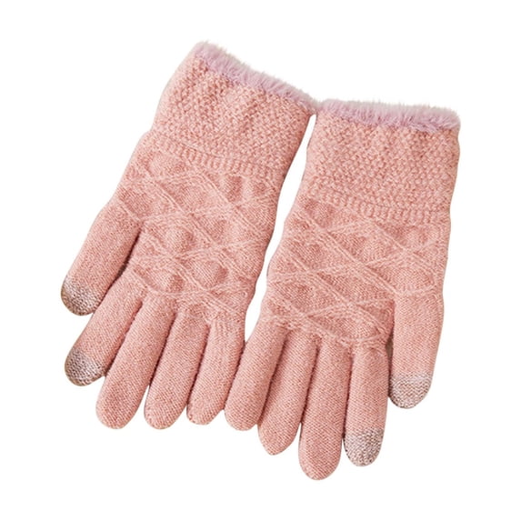 Besolor Women's Winter Touch Screen Gloves, Warm Fleece Lined Thick Knit Gloves for Cold Weather