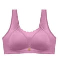 thumbnail image 1 of Besolor Women's Wirefree Sleep Bra Full Coverage Comfort Everyday Soft Bras Lightly Padded T Shirt Bra Purple, 1 of 3