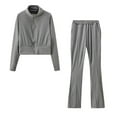 thumbnail image 1 of Besolor Women's Workout 2 Piece Outfits Casual Zipper Long Sleeve Sweatshirt and Pants Lounge Sets Sweatsuit, 1 of 6