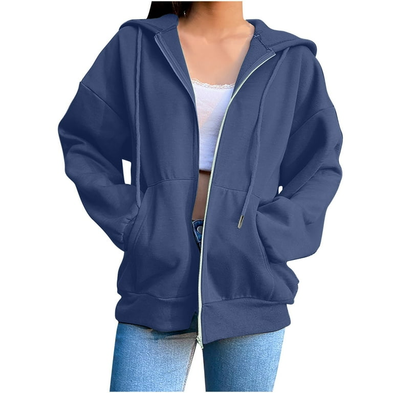 Besolor Women's Zip up Hoodies Teen Girls Oversized