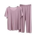 thumbnail image 1 of Besolor Womens 2 Piece Loungewear Outfit Casual Soft Short Sleeve Tops and Capris Pajama Sets Sleepwear Pjs, 1 of 4