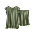 thumbnail image 1 of Besolor Womens 2 Piece Pajama Sets Casual Ruffle Sleeveless Tank Tops and Shorts Sets Summer Plus Size Sleepwear Pjs, 1 of 9