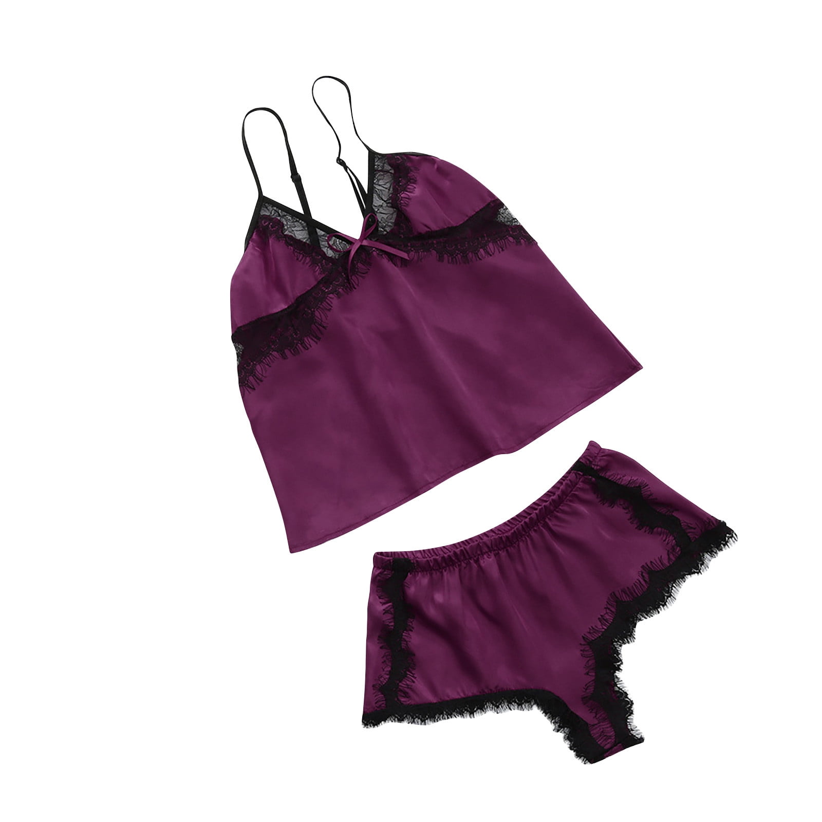 Lace Trim Cami Shorts Pajama Set main image 1