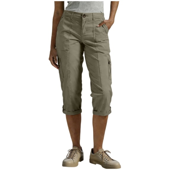 Besolor Womens Cargo Capris High Waisted Straight Leg Hiking Pants Lightweight Outdoor Athletic Casual Loose Cropped Trousers with Pockets