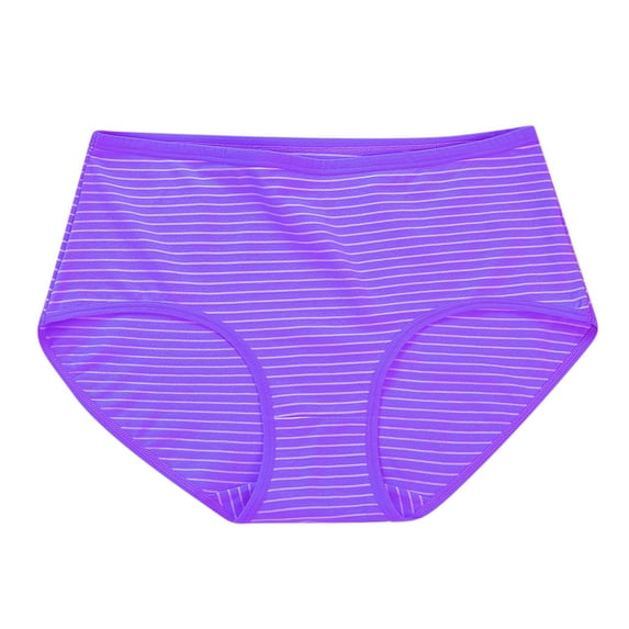 Besolor Womens Cotton Briefs Ladies Striped Mid Rise Stretch Underwear Breathable Comfortable No Show Panties