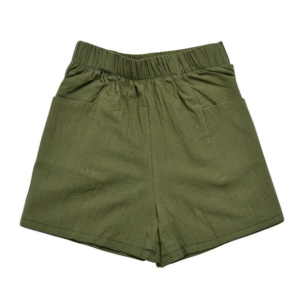 Besolor Womens Cotton Linen Shorts Casual High Waisted Wide Leg Shorts Loose Solid Color Summer Beach Shorts with Pockets