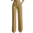 thumbnail image 1 of Besolor Womens Dress Pants Business Casual Button High Waisted Wide Leg Pant Office Work Trousers with Pockets, 1 of 7