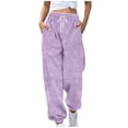 thumbnail image 1 of Besolor Womens Fleece Fuzzy Sweatpants Cozy Warm Elastic Waist Drawstring Workout Pants with Pockets, 1 of 5