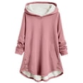 thumbnail image 1 of Besolor Womens Fleece Lined Pullover Sweatshirts Plush Warm Buttons Long Sleeve Hooded Coats Casual Winter Outwear, 1 of 6