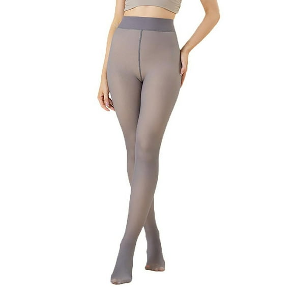 Besolor Womens Fleece Lined Tights Sheer Fake Translucent Pantyhose Winter Warm Thermal High Waisted Footed Leggings
