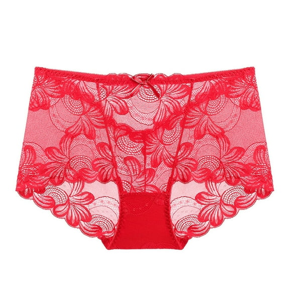 Besolor Womens Floral Lace Underwear Plus Size Seamless High Waisted Soft Breathable Panties Ladies Briefs