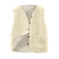 thumbnail image 1 of Besolor Womens Fuzzy Fleece Vest Casual Warm Sleeveless Button Down Vest Jacket Coat Outerwear with Pockets for Fall/Winter, 1 of 7