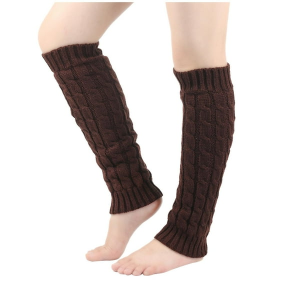 Besolor Womens Fuzzy Leg Warmers Cable Knit Winter Knee Boot Stockings Cuffs Long Legging Socks Sports Yoga Party
